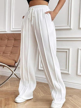 Load image into Gallery viewer, Drawstring Wide Leg Pants with Pockets