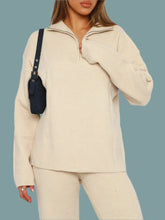 Load image into Gallery viewer, Quarter Zip Long Sleeve Top and Pants Set