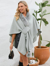 Load image into Gallery viewer, Under the Lights Fuzzy Trim Open Front Poncho