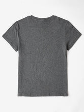 Load image into Gallery viewer, Letter Round Neck Short Sleeve T-Shirt