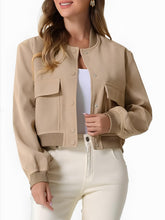 Load image into Gallery viewer, Ella Pocketed Snap Down Baseball Collar Jacket