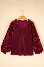 Load image into Gallery viewer, Home for the Holidays Sequin Blouse