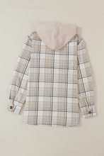 Load image into Gallery viewer, Carrie Plaid Removable Hood Button Up Shacket