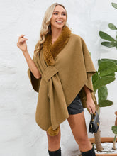 Load image into Gallery viewer, Under the Lights Fuzzy Trim Open Front Poncho