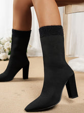 Load image into Gallery viewer, Mesh Point Toe Block Heel Boots