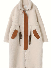 Load image into Gallery viewer, Scarlett Plus Size Drawstring Zip Up Turtleneck Sherpa Coat