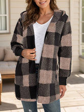 Load image into Gallery viewer, Buffy Buffalo Plaid Hooded Coat