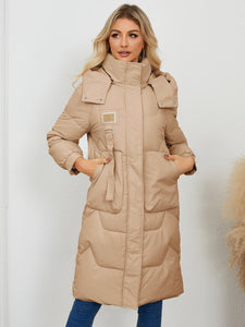 KAILEY Long Sleeve Longline Hooded Winter Coat