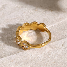 Load image into Gallery viewer, 18K Gold-plated Stainless Steel Zirconia Heart Ring