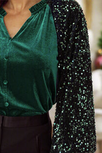 Home for the Holidays Sequin Blouse