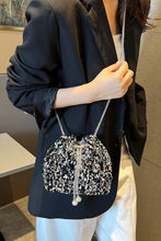 Load image into Gallery viewer, Sequin Chain Drawstring Bucket Bag