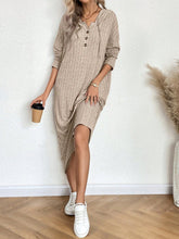 Load image into Gallery viewer, Drawstring Long Sleeve Hooded Dress