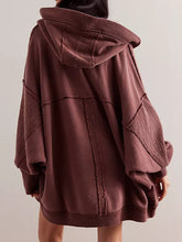 Load image into Gallery viewer, Jackie Exposed Seam Open Front Batwing Sleeve Hooded Cardigan