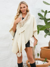 Load image into Gallery viewer, Under the Lights Fuzzy Trim Open Front Poncho