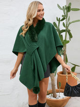 Load image into Gallery viewer, Under the Lights Fuzzy Trim Open Front Poncho