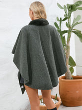 Load image into Gallery viewer, Under the Lights Fuzzy Trim Open Front Poncho