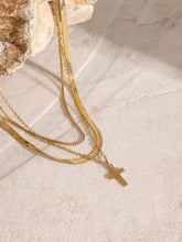 Load image into Gallery viewer, Love of God 18K Gold-Plated Three-Layered Cross Necklace