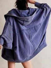 Load image into Gallery viewer, Jackie Exposed Seam Open Front Batwing Sleeve Hooded Cardigan