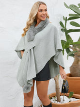 Load image into Gallery viewer, Under the Lights Fuzzy Trim Open Front Poncho