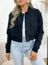 Load image into Gallery viewer, Ella Pocketed Snap Down Baseball Collar Jacket