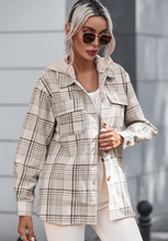 Load image into Gallery viewer, Carrie Plaid Removable Hood Button Up Shacket