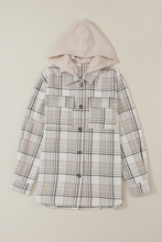 Load image into Gallery viewer, Carrie Plaid Removable Hood Button Up Shacket