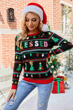 Load image into Gallery viewer, Blessed Christmas Sequin Sweater