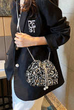 Load image into Gallery viewer, Sequin Chain Drawstring Bucket Bag