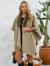 Load image into Gallery viewer, Under the Lights Fuzzy Trim Open Front Poncho