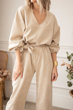 Load image into Gallery viewer, V-Neck Balloon Sleeve Wide Leg Jumpsuit