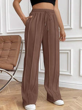 Load image into Gallery viewer, Drawstring Wide Leg Pants with Pockets