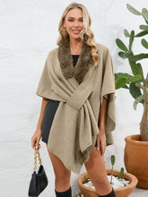 Load image into Gallery viewer, Under the Lights Fuzzy Trim Open Front Poncho