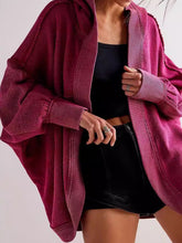 Load image into Gallery viewer, Jackie Exposed Seam Open Front Batwing Sleeve Hooded Cardigan