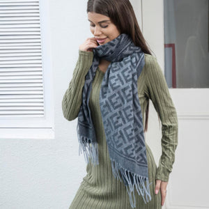 Go Getter Maze Pattern Blanket Tassel Scarf