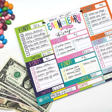 Load image into Gallery viewer, Earn &amp; Learn® Kids Money Management Chore Chart Pad