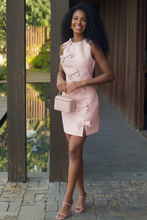 Load image into Gallery viewer, Cre8ed2luv's Shelly Bow Round Neck Sleeveless Mini Dress