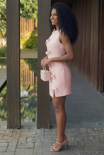 Load image into Gallery viewer, Cre8ed2luv's Shelly Bow Round Neck Sleeveless Mini Dress
