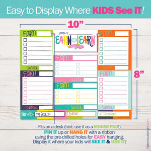 Earn & Learn® Kids Money Management Chore Chart Pad