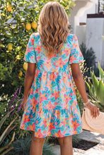 Load image into Gallery viewer, Cre8ed2luv's Keri Floral Scallop Striped Trim Dress