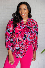 Load image into Gallery viewer, Lizzy Top in Black and Magenta Multi Floral