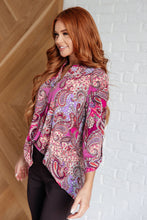 Load image into Gallery viewer, Lizzy Top in Magenta and Wine Paisley