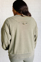 Load image into Gallery viewer, Quick Fix Mineral Wash Crew Neck Pullover in Army Green