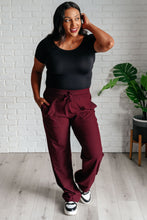 Load image into Gallery viewer, Runner&#39;s High Drawstring Joggers in Red Merlot