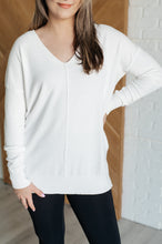 Load image into Gallery viewer, V-Neck Front Seam Sweater in Ivory