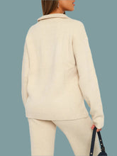 Load image into Gallery viewer, Quarter Zip Long Sleeve Top and Pants Set