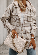 Load image into Gallery viewer, Carrie Plaid Removable Hood Button Up Shacket