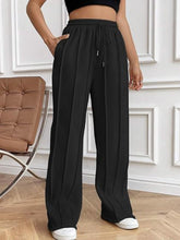 Load image into Gallery viewer, Drawstring Wide Leg Pants with Pockets