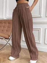 Load image into Gallery viewer, Drawstring Wide Leg Pants with Pockets