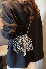 Load image into Gallery viewer, Sequin Chain Drawstring Bucket Bag