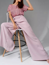 Load image into Gallery viewer, Full Size Sequin Round Neck Short Sleeve Wide Leg Jumpsuit